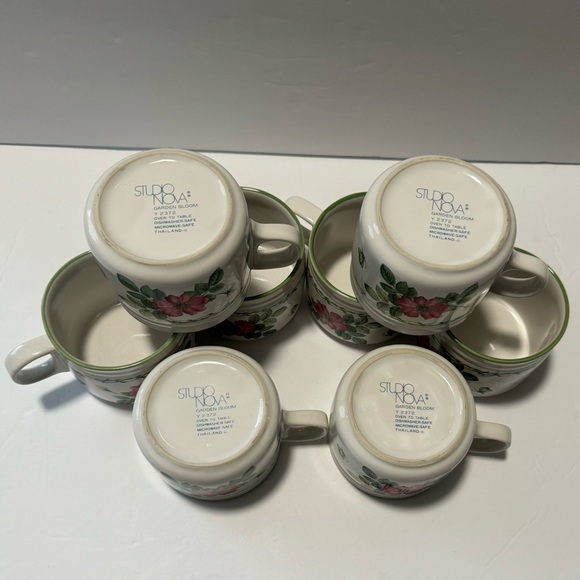 Garden Bloom Ceramic Coffee Mugs by Studio Nova Set of 8 - Picture 5 of 5